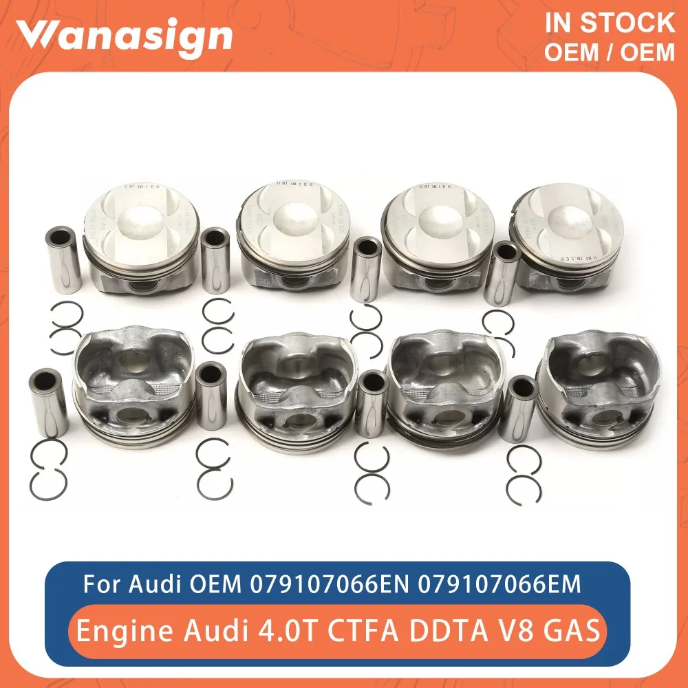 

Piston & Rings Set Φ84.5mm STD Fit 4.0 T For Audi A6 A7 A8 Quattro 4.0T TFSI CTGA CRDB CWUB CTFA V8 GAS 079107066EN 079107066EM