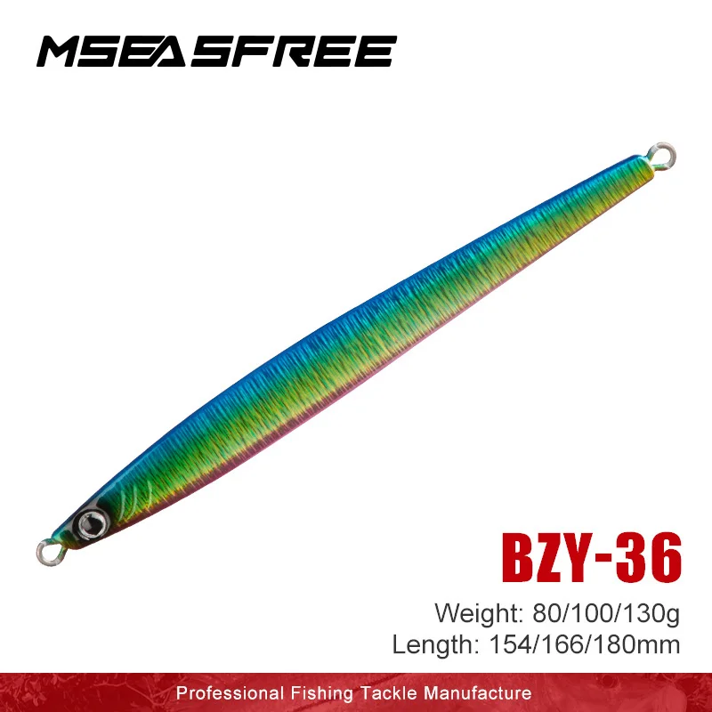 

MSEASFREE 80G 100G 130G Metal Jig Trolling Fishing Lure Bait Metal Artificial Baits Sea Boat Fishing Tackle Tuna