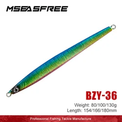 MSEASFREE 80G 100G 130G Metal Jig Trolling Fishing Lure Bait Metal Artificial Baits Sea Boat Fishing Tackle Tuna