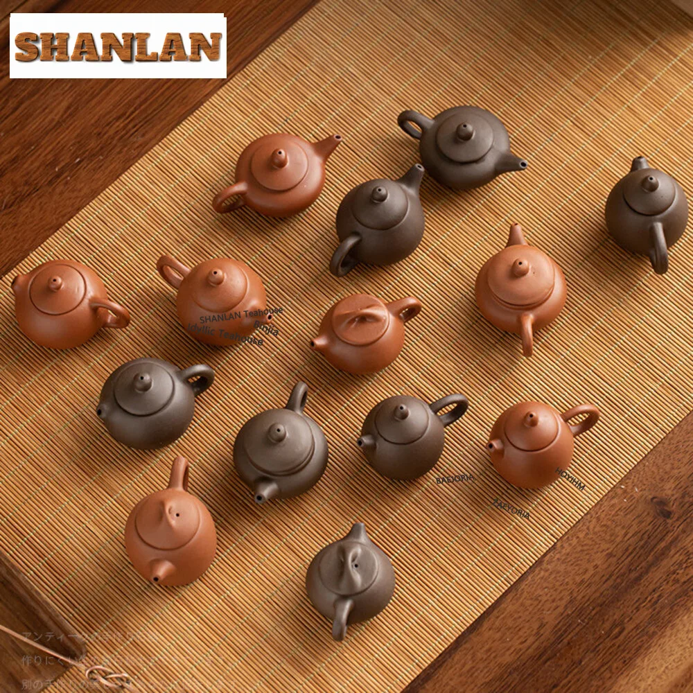 HOYIHM Mini Purple Clay Teapot Tea Pet Decoration Boutique Fingertip Pot Ornament Tea Table Accessories Home Flowerpot Gifts Cha