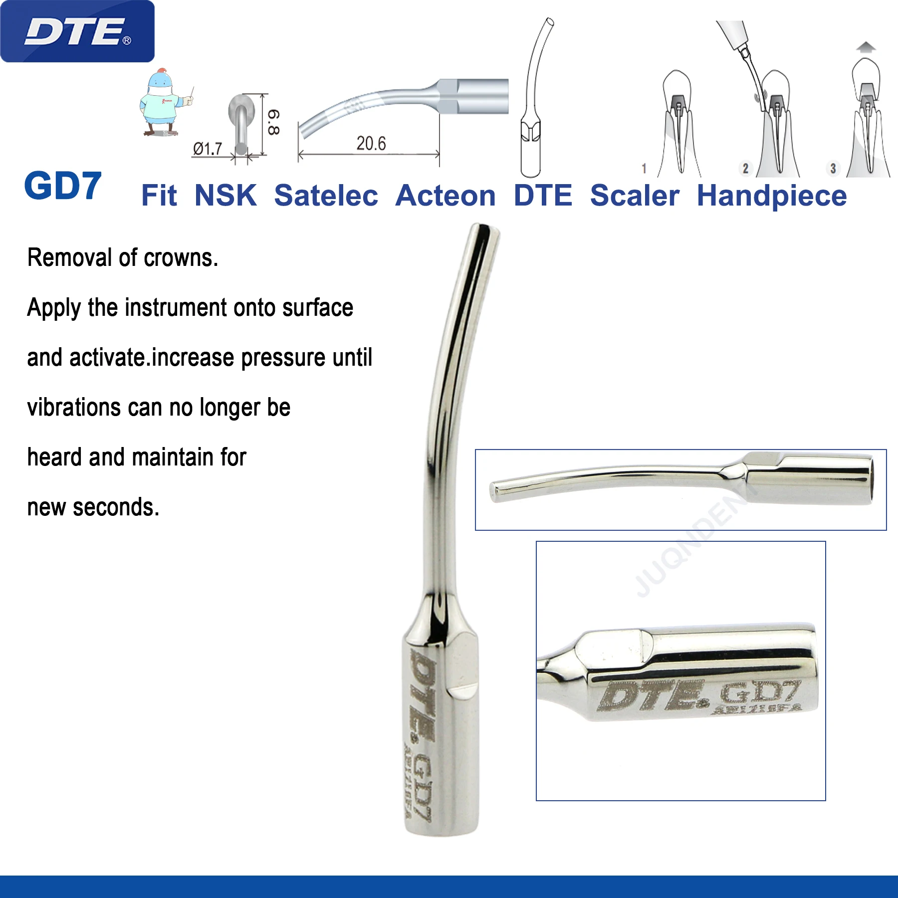Originele Specht DTE Tandheelkundige Scaler Tips Ultrasone Scaling Tip G1-G8 GD1-GD8 Voor tanden reinigen Fit EMS NSK Satelec Acteon