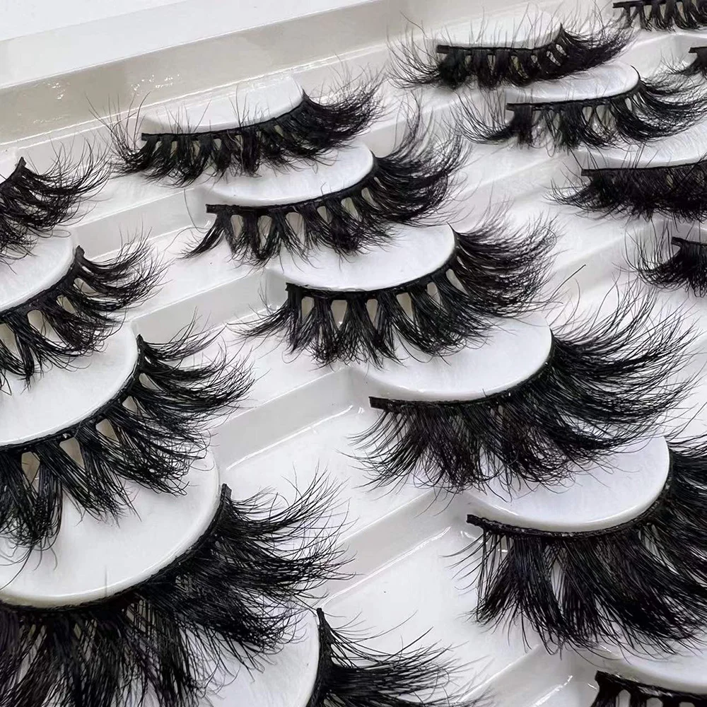 

10 Pairs/Lot Mink Lashes thick 3D Mink Eyelashes Soft Fluffy Lashes Extension Eyelashes Handmade Reusable Eyelashes Makeup