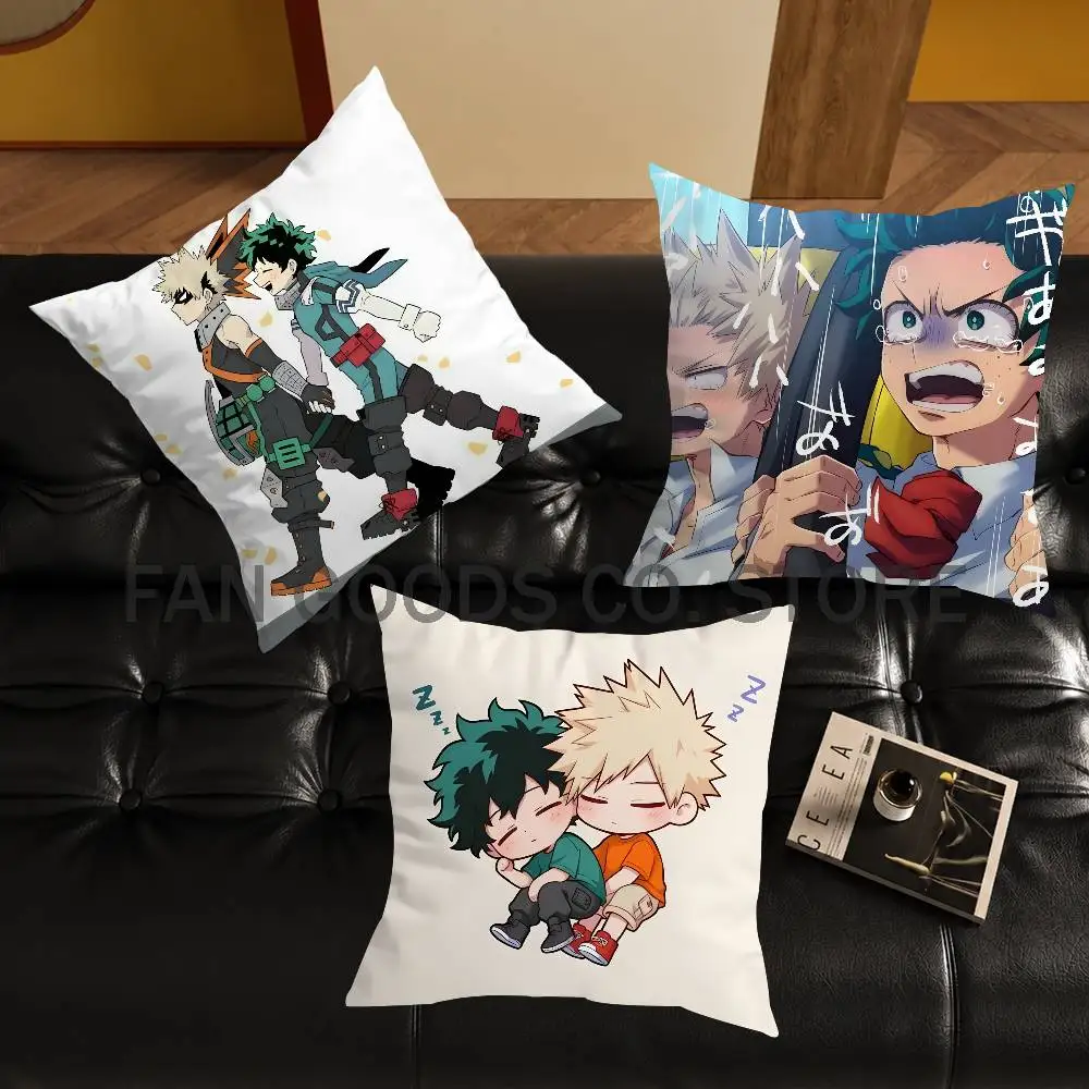 

Anime BakuDeku Fanart Printed Pillow Cover Cushion Case Simple Sofa Pillow Case No Pillow Core