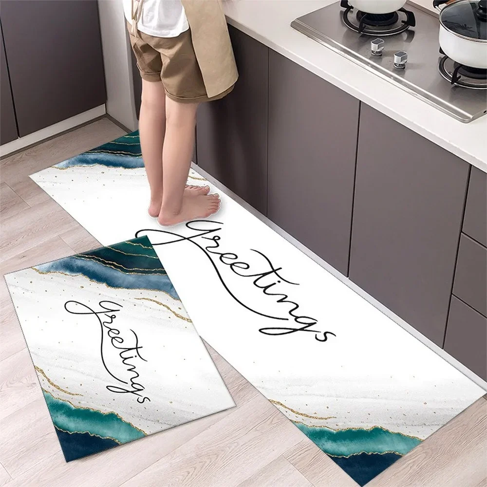 Kitchen Long Rug Absorbent Carpet for Bathroom Kitchen Carpets Sets House Entrance Mat Rug Water Absorbent Bathroom Foot Mats