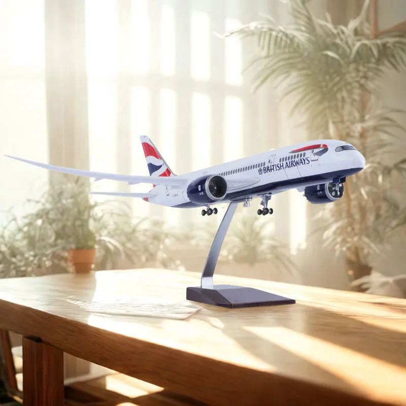 

New 1/142 Scale Aircraft Model B787 British Airways Airline Model Airplane Toy Working Lights For Desk Accessories Display