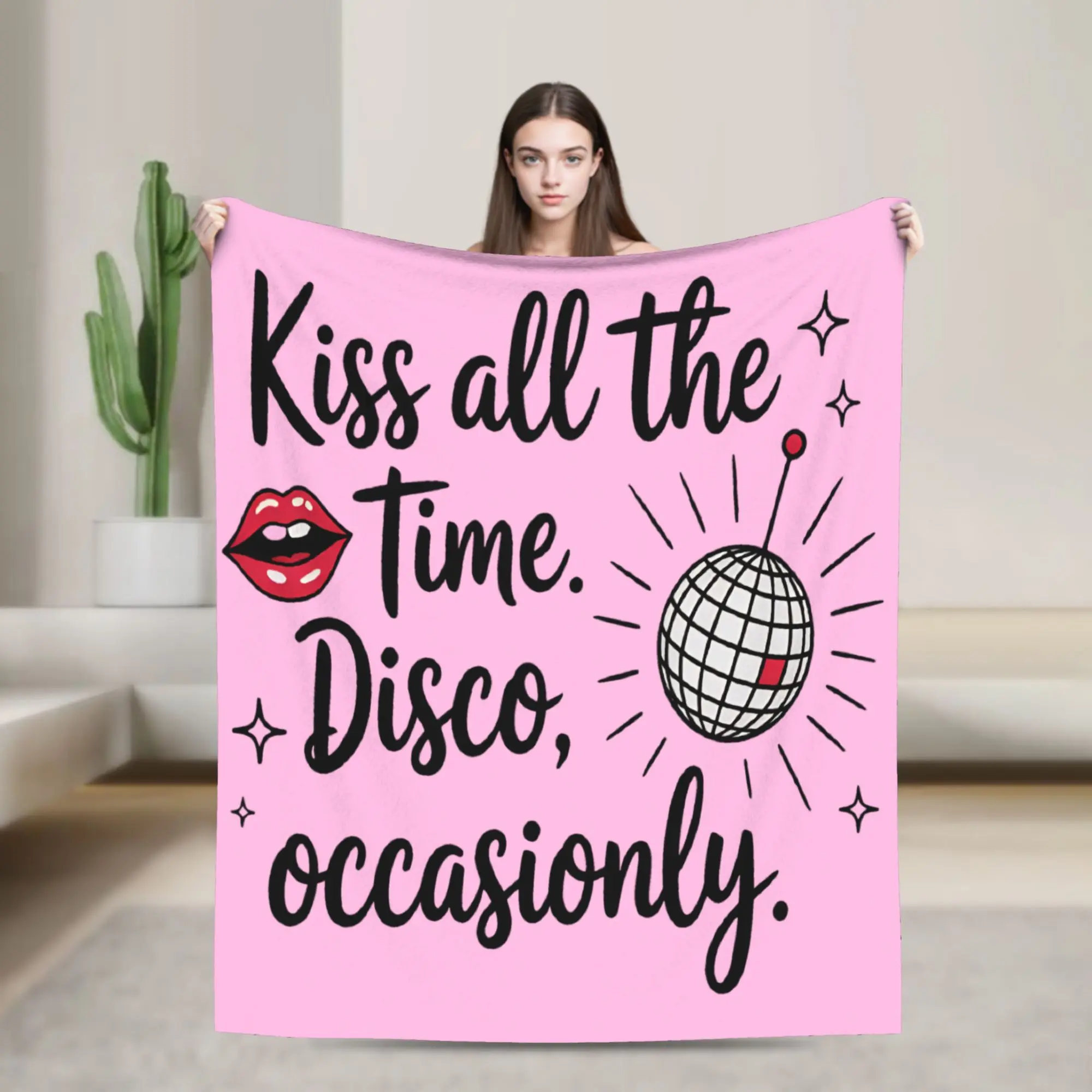 Kiss All The Time Harrys Fleece Throw Blankets Styles  Blanket for Bedding Car Soft Quilt