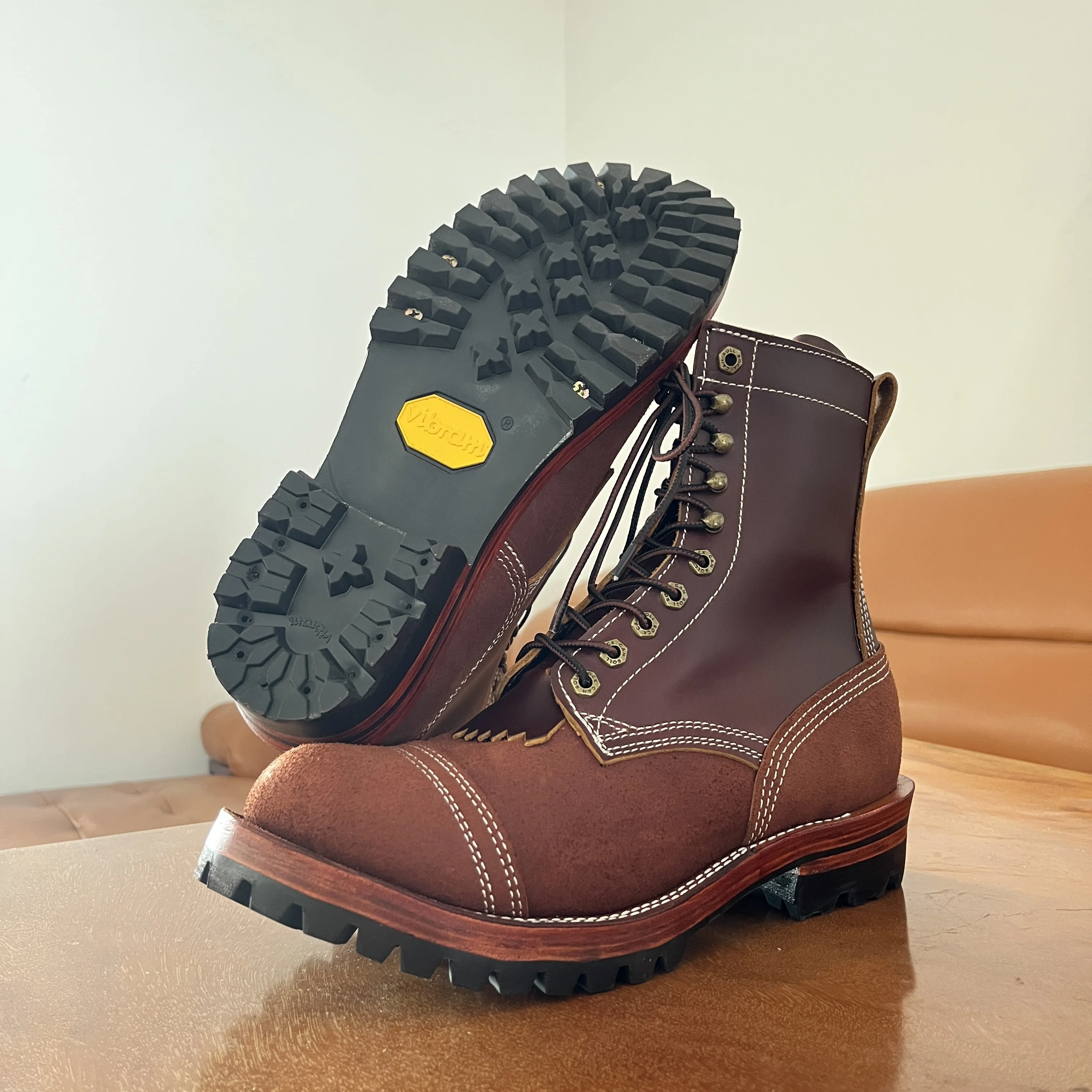 C756 RockCanRoll Genuine Italian Cow Leather Handmade Goodyear Welted Boots Super Quality  Custom Made Service Size 35-50