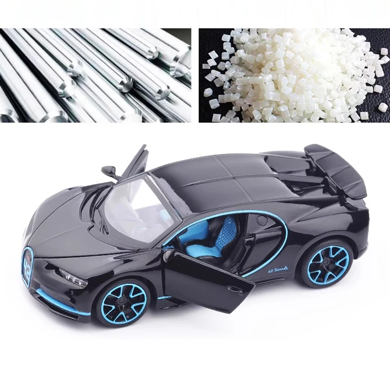 Chiron 1/32 sports car Metal Toys Simulation Diecast Alloy Miniature Sound Light Pull Back collection display fast furious gift