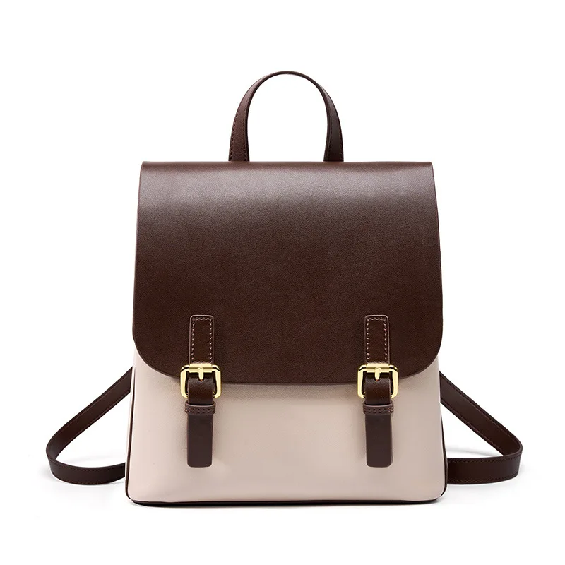 

100% Genuine Leather Backpack Two Tone for Women, 2026 New Spring Summer Large Travel, Сумка Женская