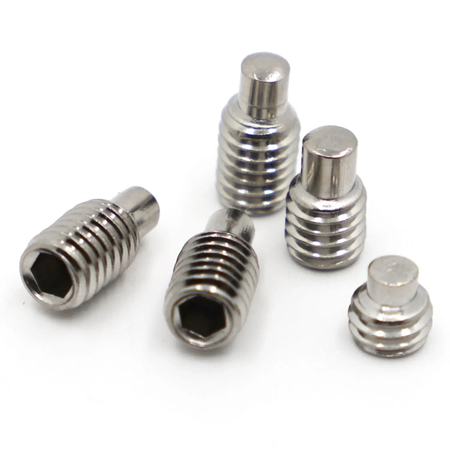 M3 M4 M5 M6 M8 304 Stainless Steel Terminal Grub Convex End Screw Hexagon Socket Set Screws With Dog Point GB97 DIN915