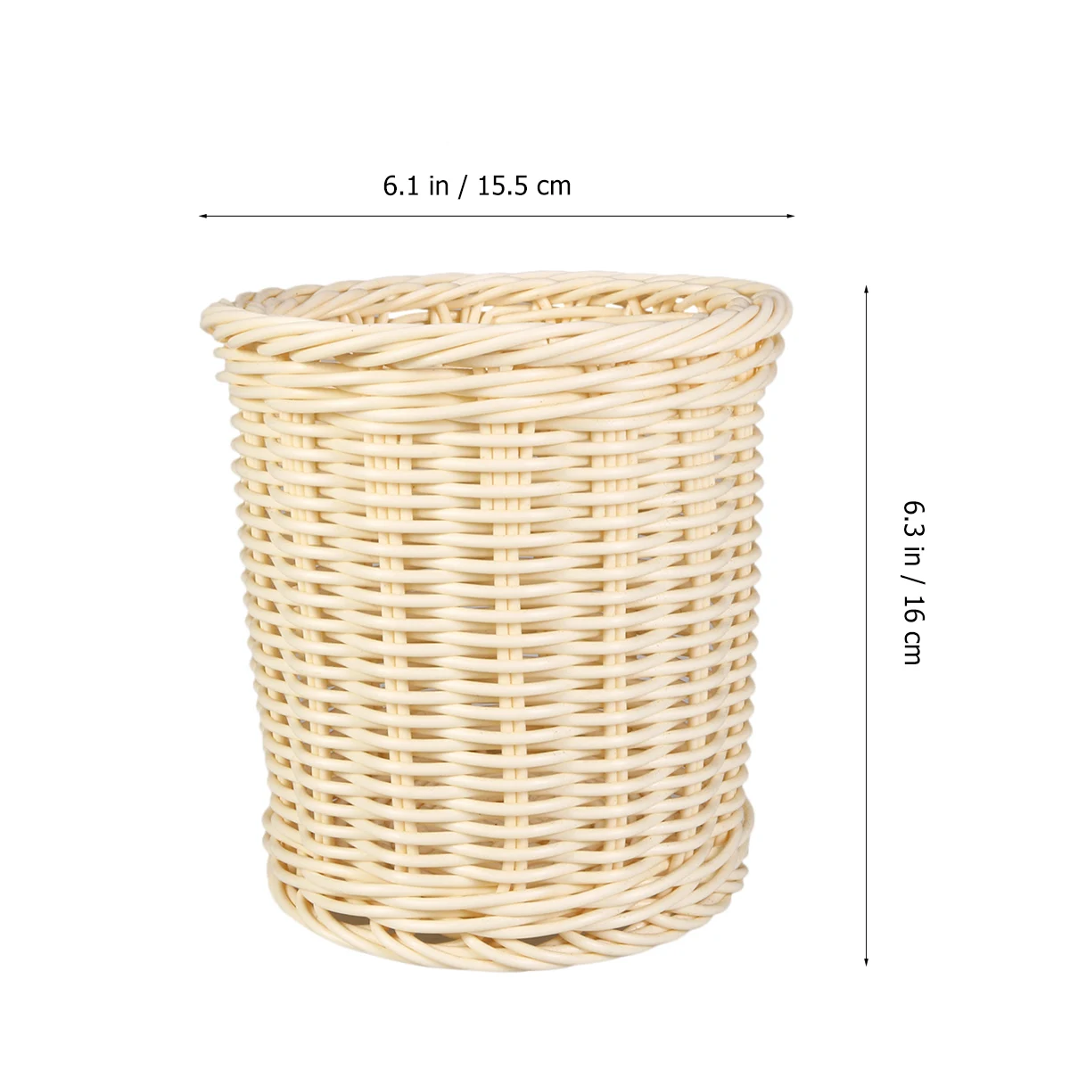 

Simulation Rattan Storage Basket Coffee Beige Small Size Plastic Pen Holder Rustic Sundries Desktop Organizer for School Office