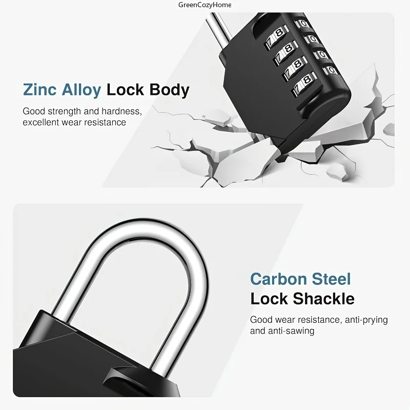 A 4-Digit Combination Lock Designed for Securing Outdoor Items Such As Gym Lockers,Toolboxes,Gates, Fences, Storage Units image 6