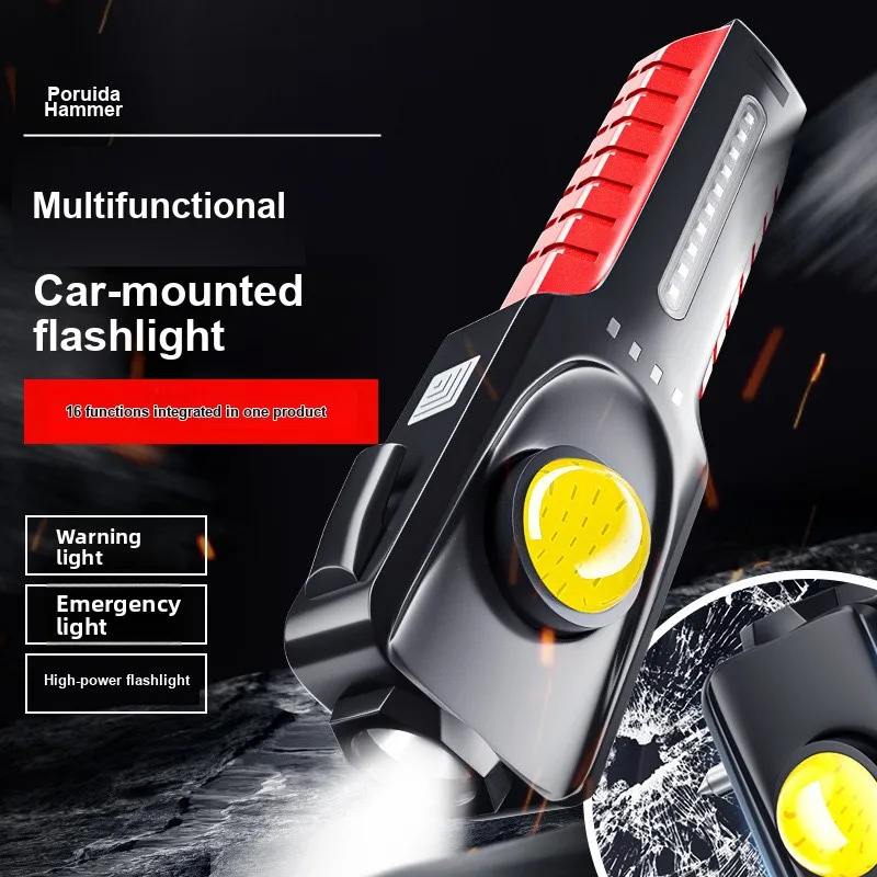 LED Flashlight High Brightness Long Lasting Portable Rechargeable Multifunctional Protective Emergency COB Work Light