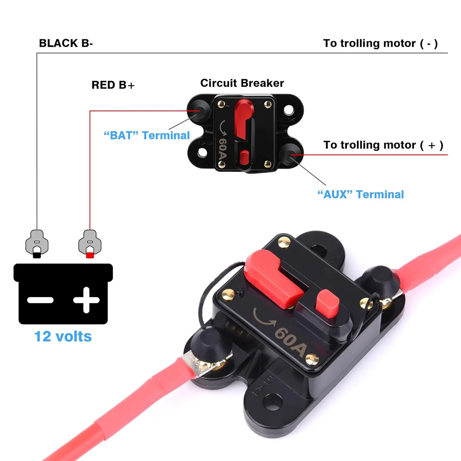 50A-300A AMP Circuit Breaker Fuse Reset 12-48V DC Car Boat Auto Waterproof Fuse Box Fuse Car Fusibles Amplificador