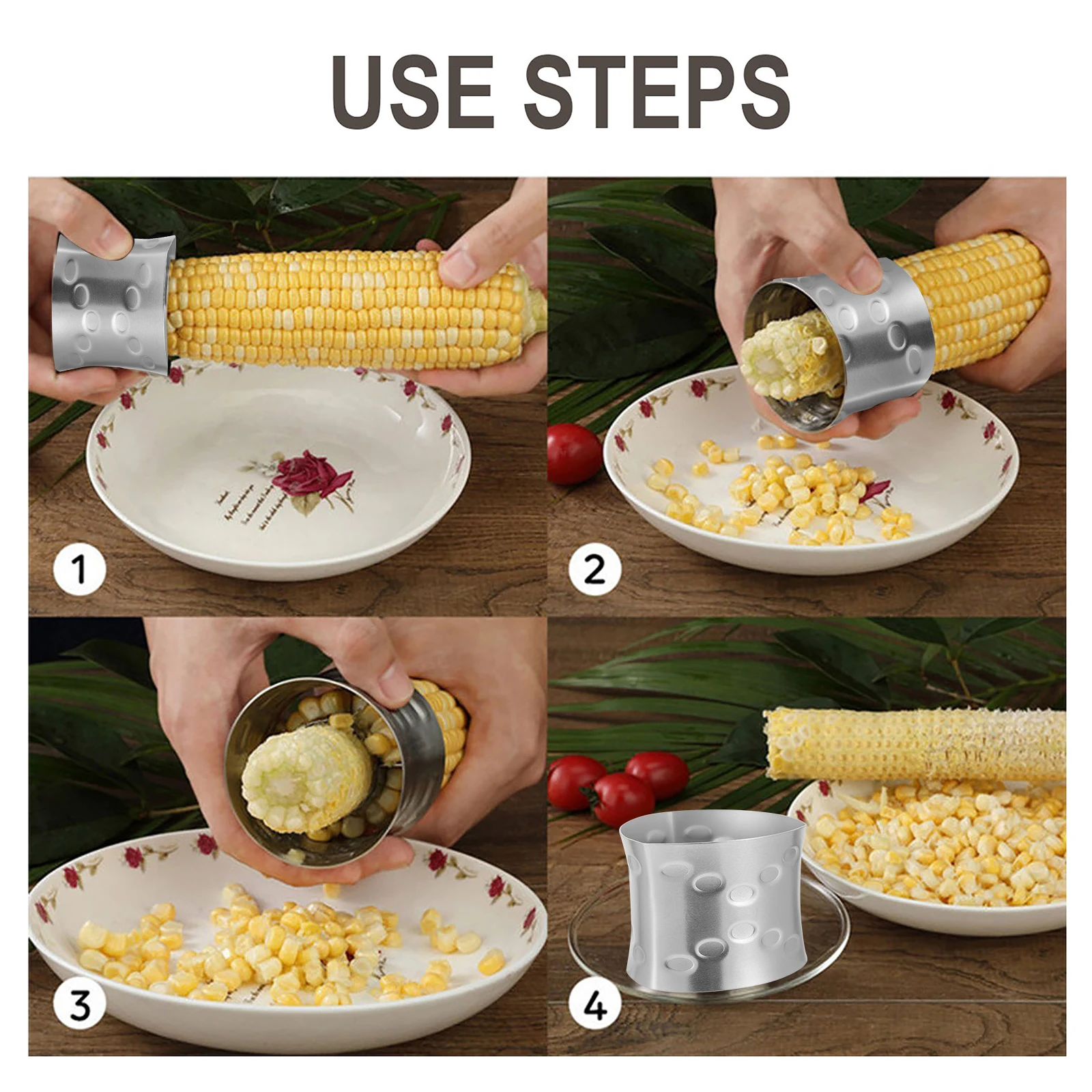 

1pc Stainless Steel Stripper Portable Remover Kitchen Tool Compact Corn Thresher For Fresh Corn Kernels Easy To Store