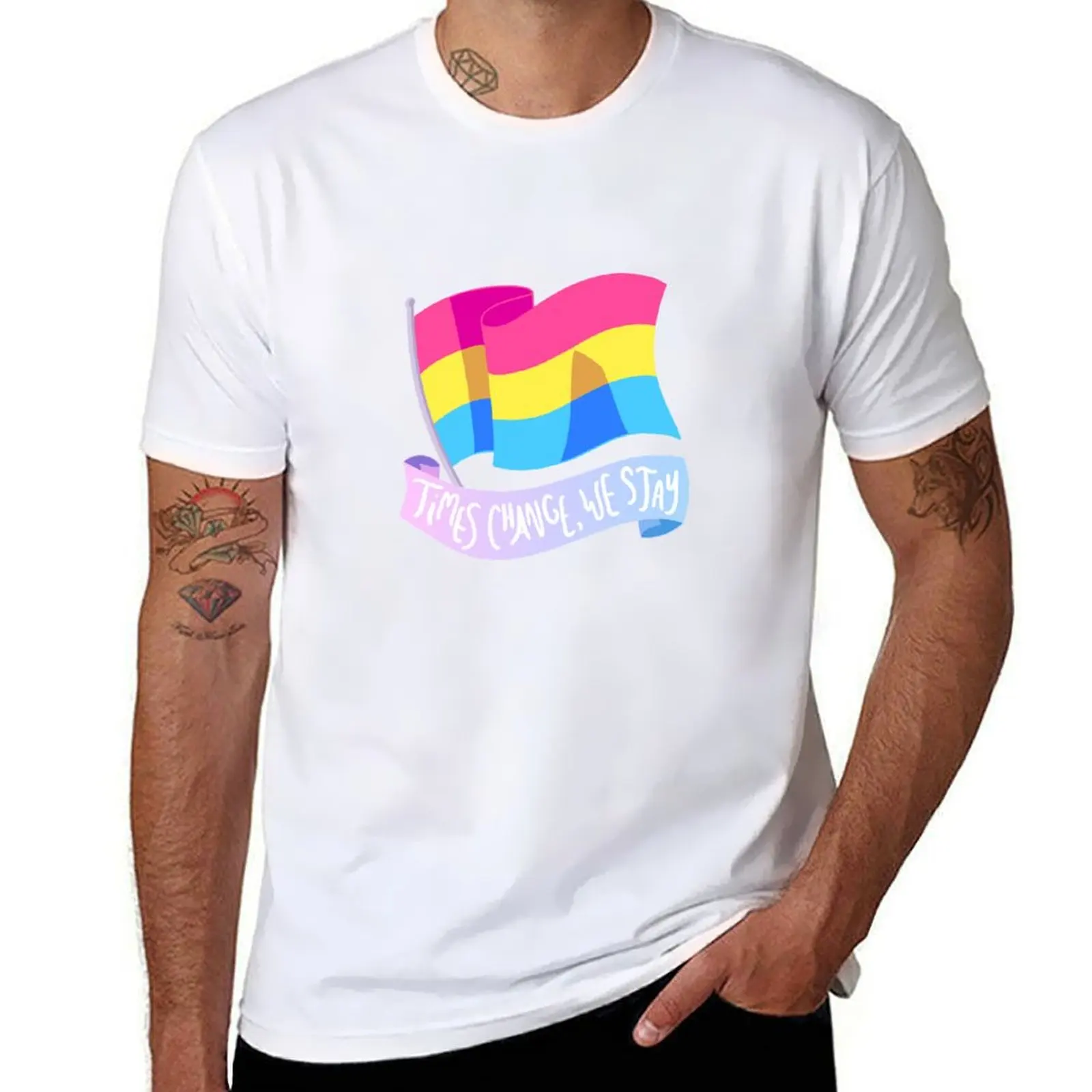 

LGBT+ Pansexual Pride Flag T-Shirt essential t shirt man tshirt mens graphic t shirts T-Shirt