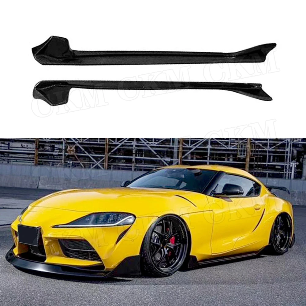 

Carbon Fiiber Car Bumper Side Skirts Apron For Toyota Supra 2019 2020 Side Skirts Apron Lip Spoiler FRP