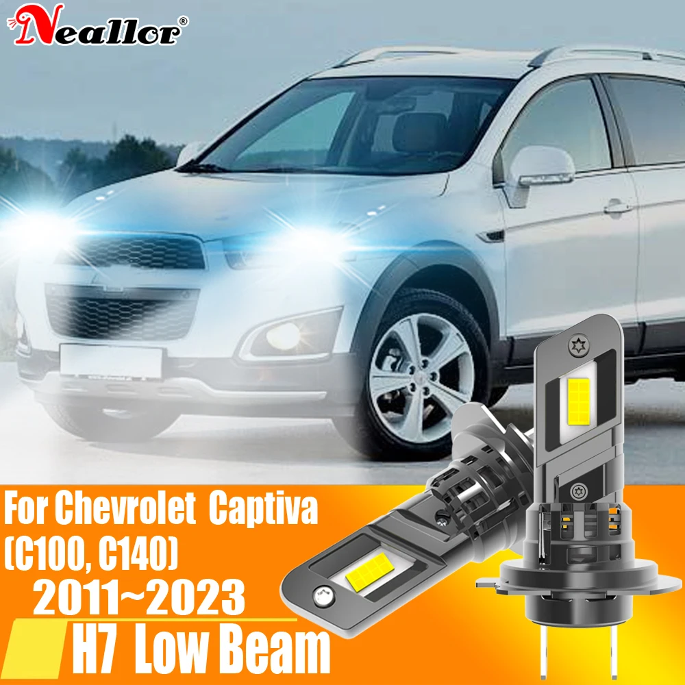 2pcs High Power H7 Led Headlight Canbus H18 Car Bulb 6000K White Light Moto Diode Lamp 12v 55w For Chevrolet Captiva 2011~2023