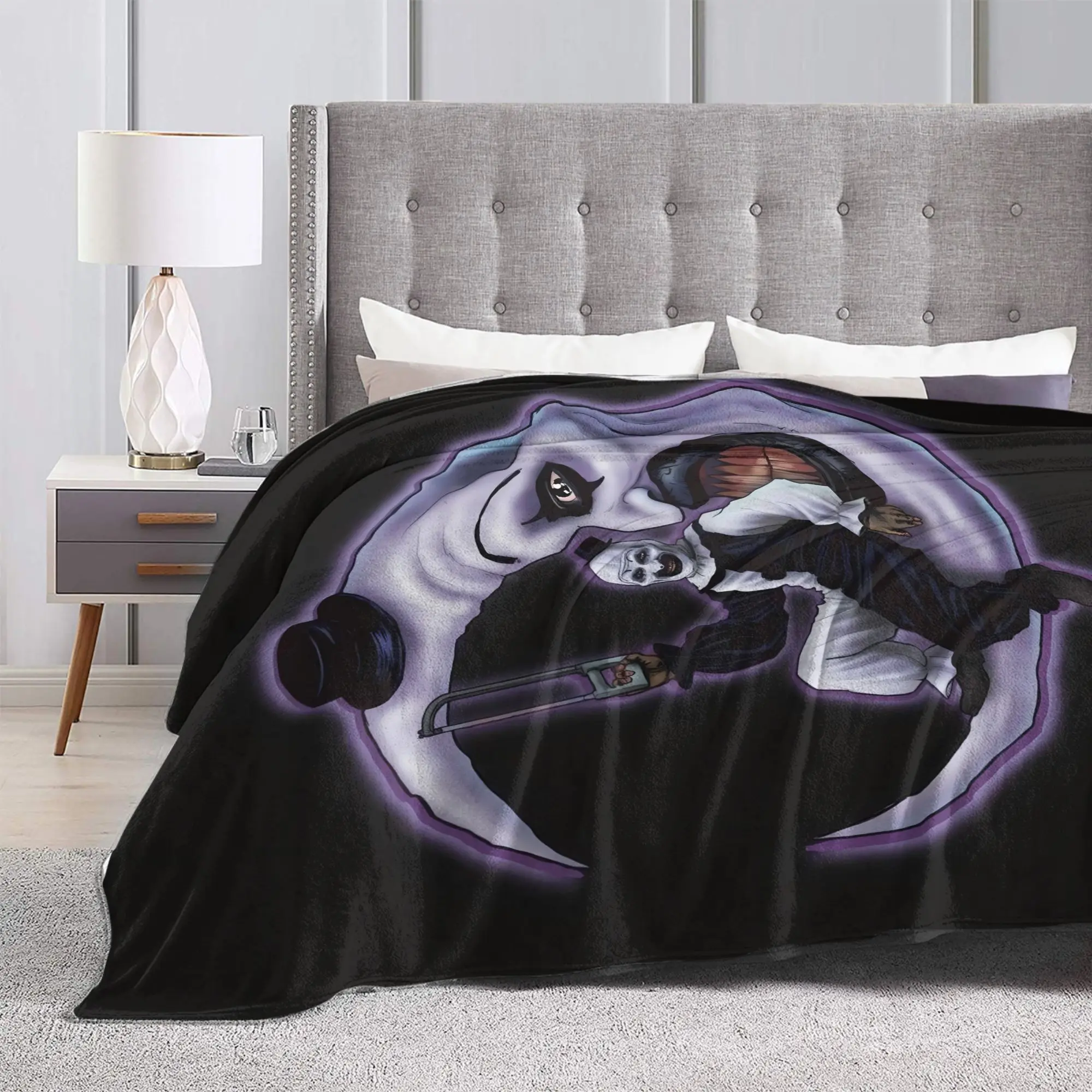 Terrifier Movie Plush Blanket Kids Adult  Flannel Throw Blanket For Couch Chair Sofa Bed Soft Warm Custom Quality Bedspread Gift