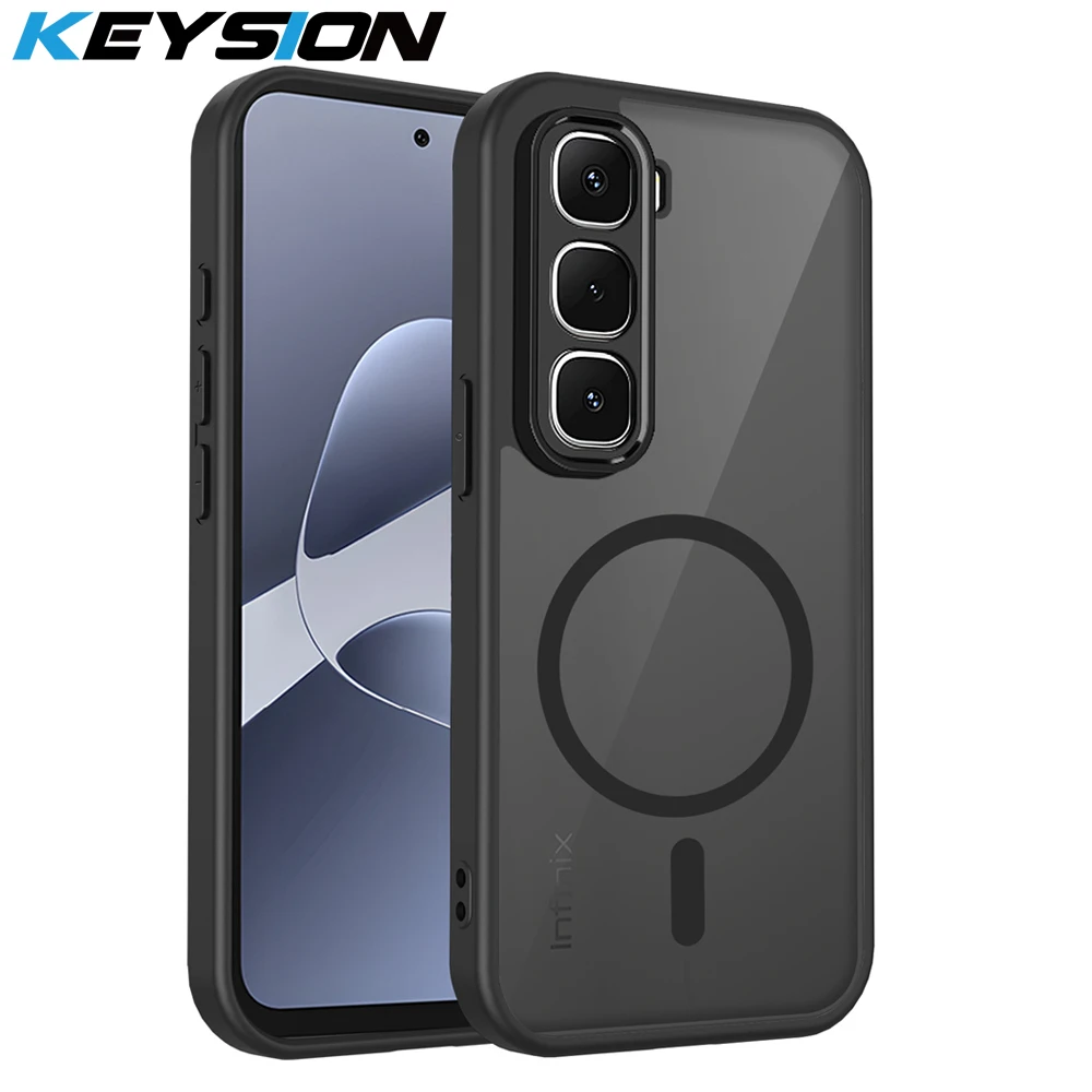 KEYSION Magnetische Handyhülle für Infinix Hot 60i 4G, TPU+PC, matt, durchscheinend, stoßfest, für Infinix Hot 60 Pro+ 60 5G