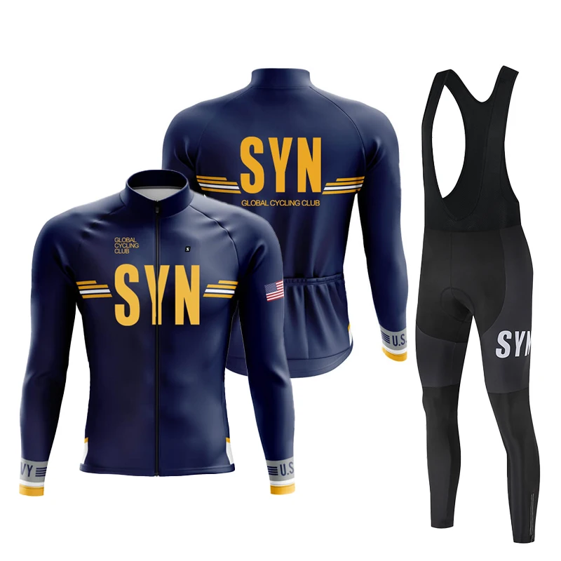 

2026 SYN cycling suit set autumn and winter cycling suit men's long sleeved cycling jersey road cycling sports shirt cycling bib