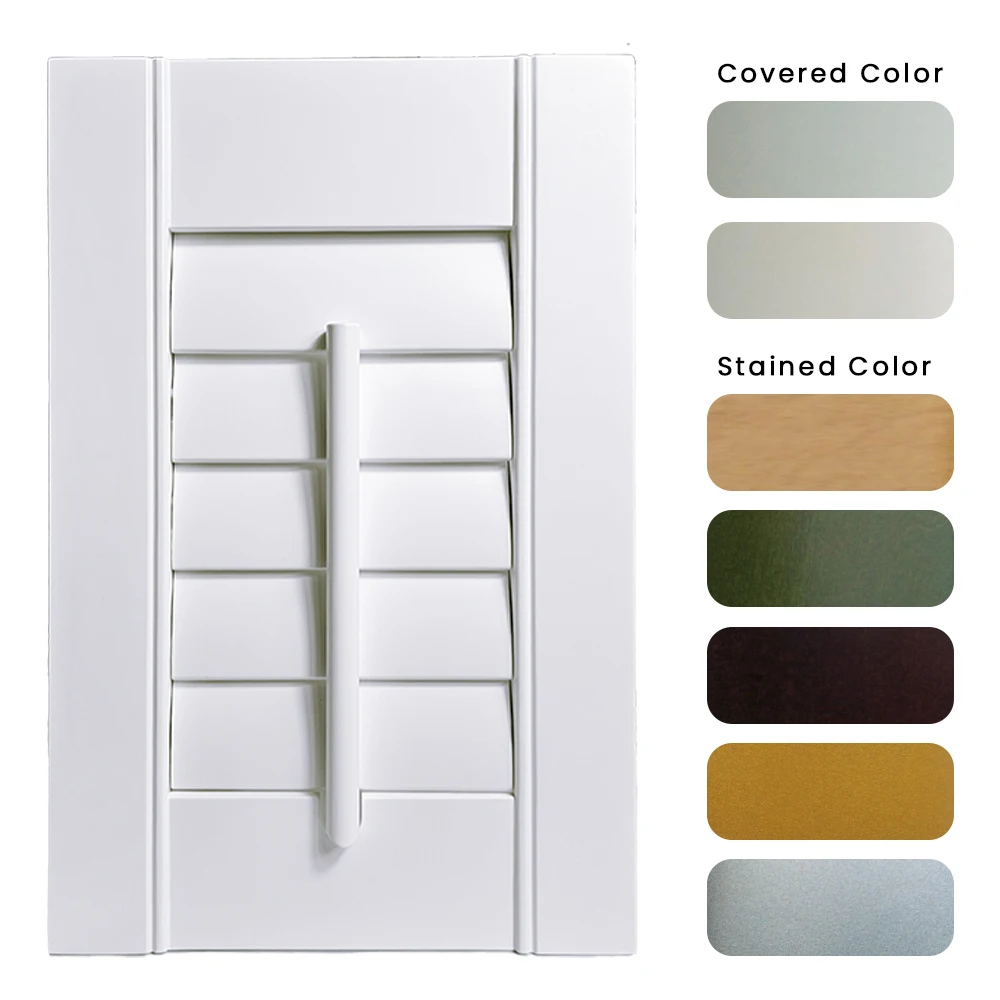 Industrial Plain Outdoor/Indoor PVC Plantation Shutters Durable Moisture-Proof Customizable for Windows Doors Factory Direct