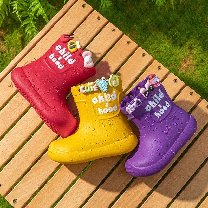 

Новые детские непромокаемые сапоги для девочек, Нескользящая непромокаемая обувь, непромокаемая обувь для малышей, школьная обувь для мальчиков, детская обувь для воды, резиновые непромокаемые сапоги