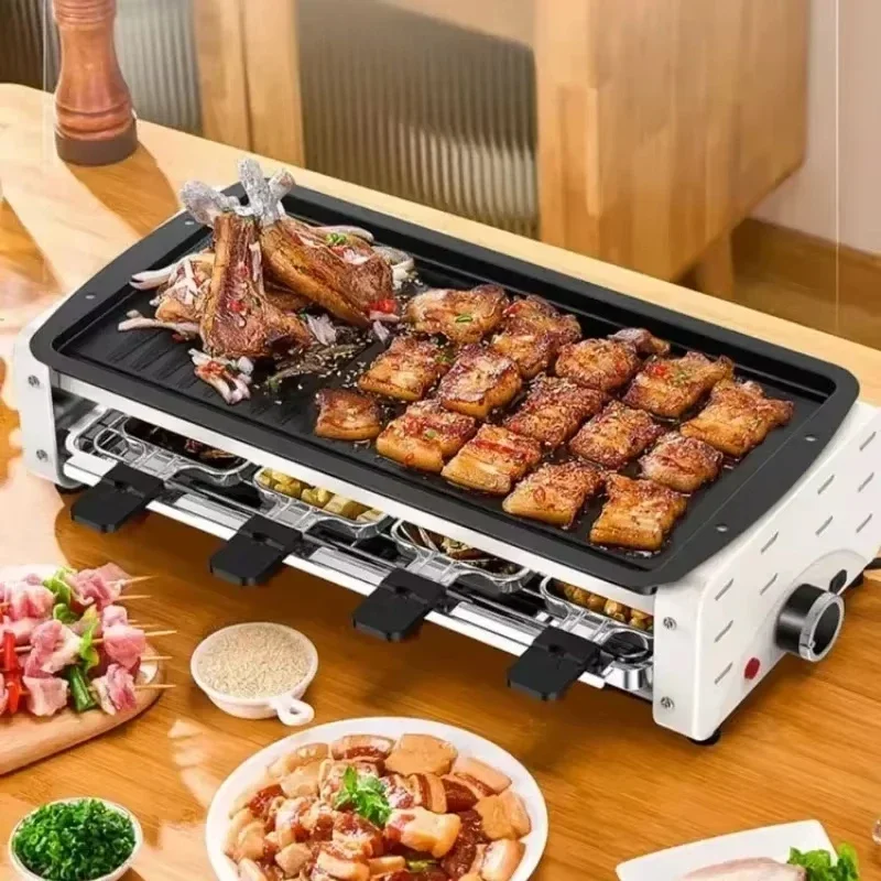 New Home Electric Grill Multifunction, Non-Stick Grill Pan for Kebabs, Ideal for Indoor Grilling with Low Smoke Emission