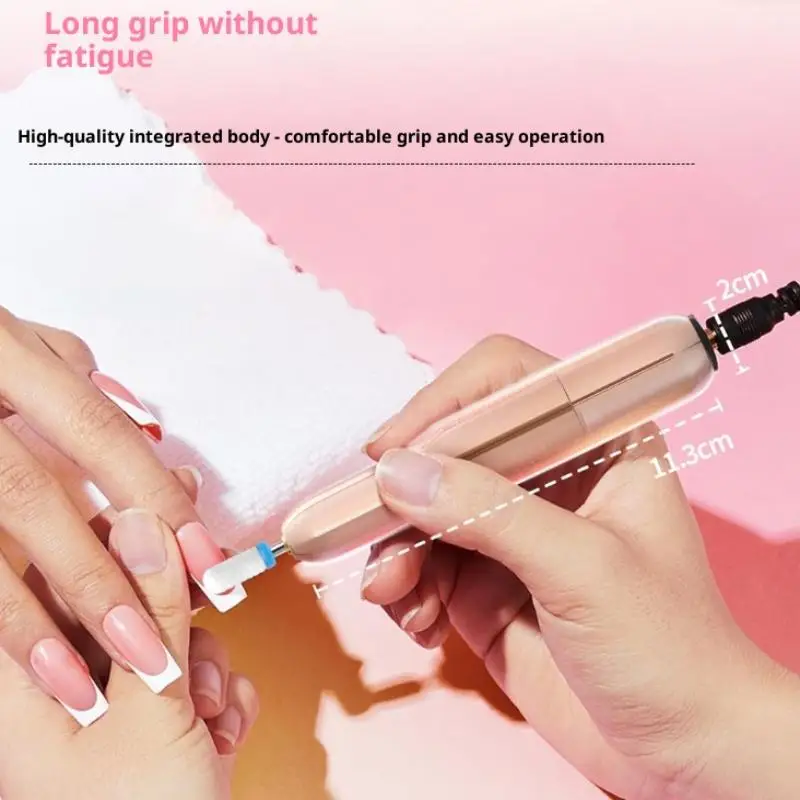 

[WHB]Electric Nail Polisher Exfoliator Machine Nail Drill Bits Dead Skin Remover Nails Grinding Polishing USB With 6 Bits