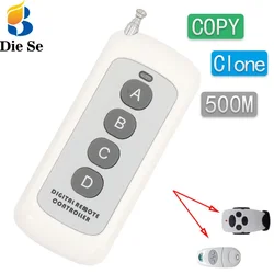 RF 433MHz Clone Remote Control 4 Buttons Transmitter 500m Copy Fixed Code Learning Code for Garage Door DoorHan Nice Came