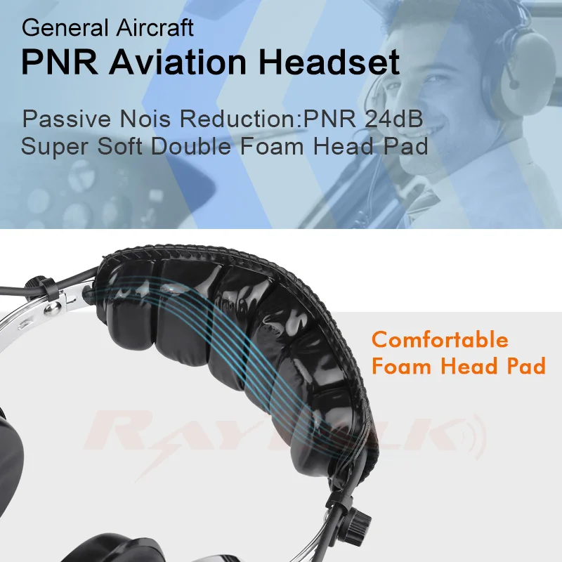 General GA Dual Plugs Aviation PNR Noise Cancelling Headsets With Comfortable Ear Pad for Kits view 3