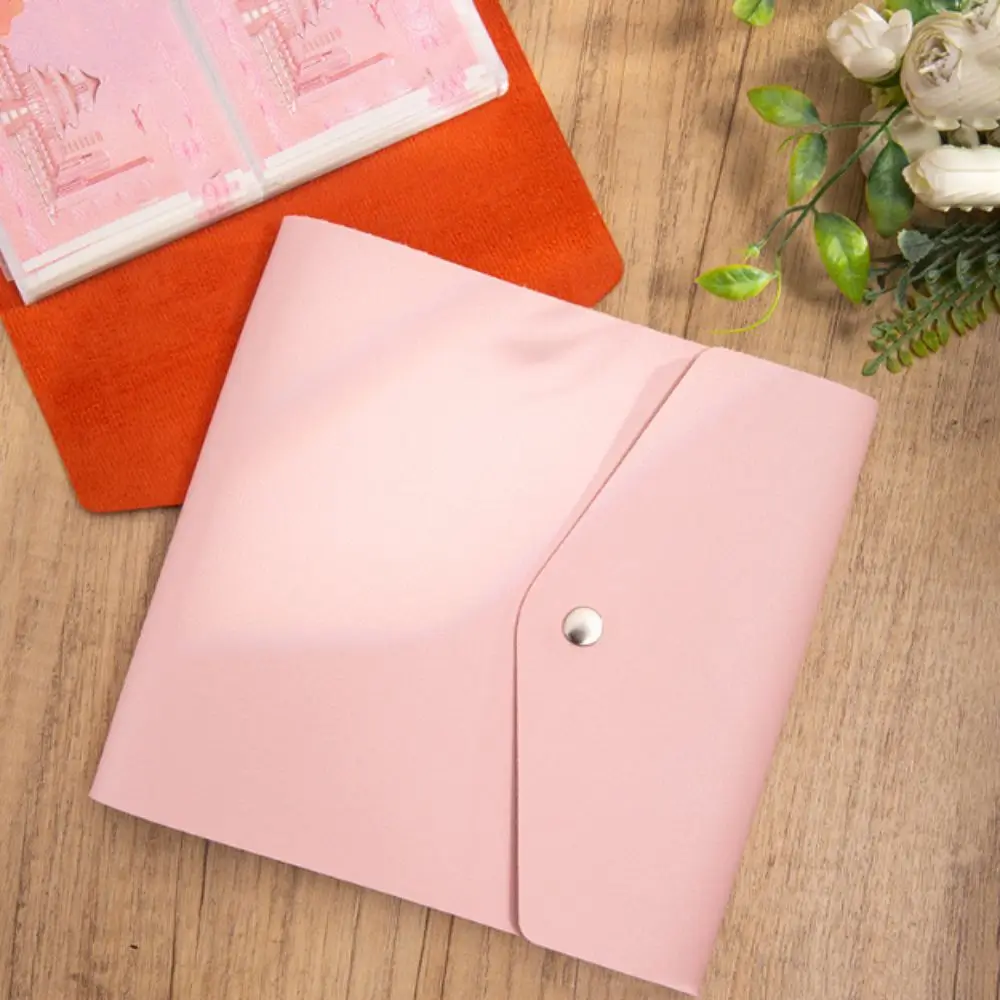 

PU Leather Money Savings Challenge Simple Clear Cash Savings Binder Book Portable Waterproof Envelops Savings Challenges