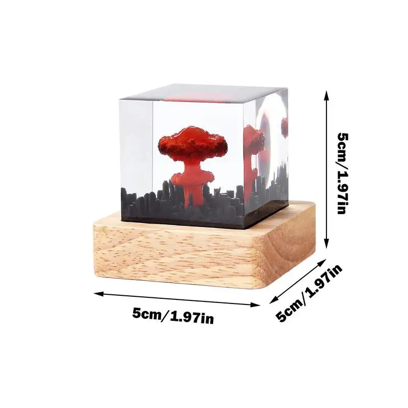 Creative Nuclear Explosions Mushroom Cloud Lamp USB Atomic Bombs Resin Night Light Home Decoration Christmas Gifts Table Lamp