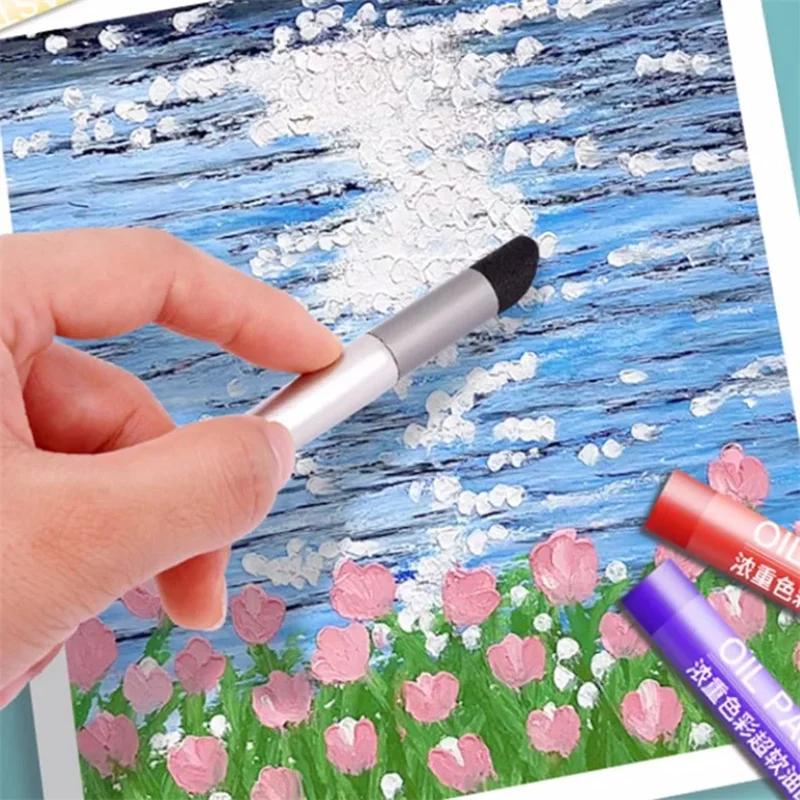 3pcs Oil Pastel Special Rub Pen Soft Head Transition Sponge Ball Smudge Pen Smudge Painting Brush Tool Art Supplies