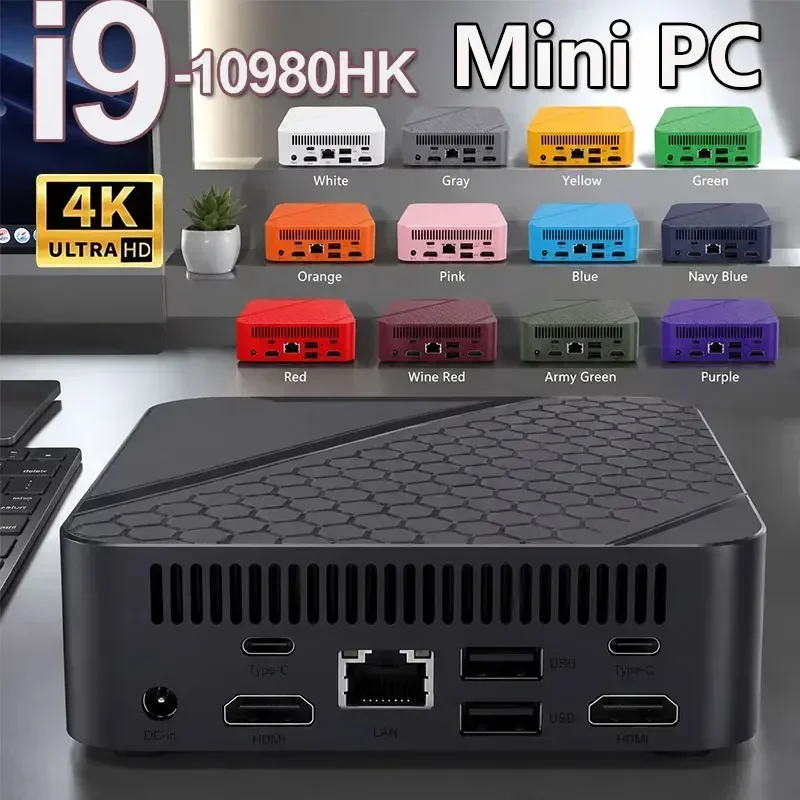 Mini PC Intel Core I9 10980HK Windows 11 Small Pocket Cmputer 16GB RAM 1/2TB SSD WIFI6 BT5.2 4K Desktop PC Gaming Computer