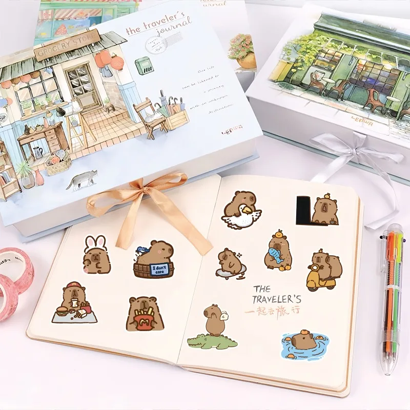 100 pièces dessin animé personnalité Capybara créatif Doodle autocollants décoratifs
