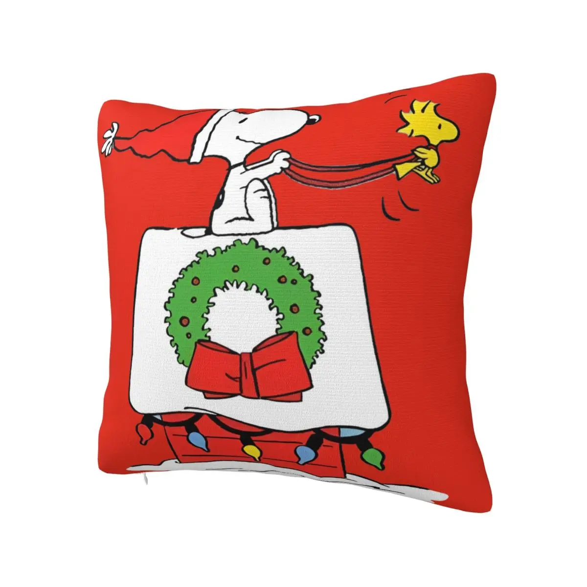 Christmas Snoopy Cartoon Pillow Cover Woodstock Peanuts Charlie Brown Soft Pillow Case Cushion Cover Pillowcases For Home Decor