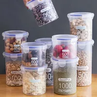 1/4PCS Sealed Jars With Scale Grain Crisper Kitchen Refrigerator Organize Sealed Container Clear Jar Spice Sugar Storage Boxes