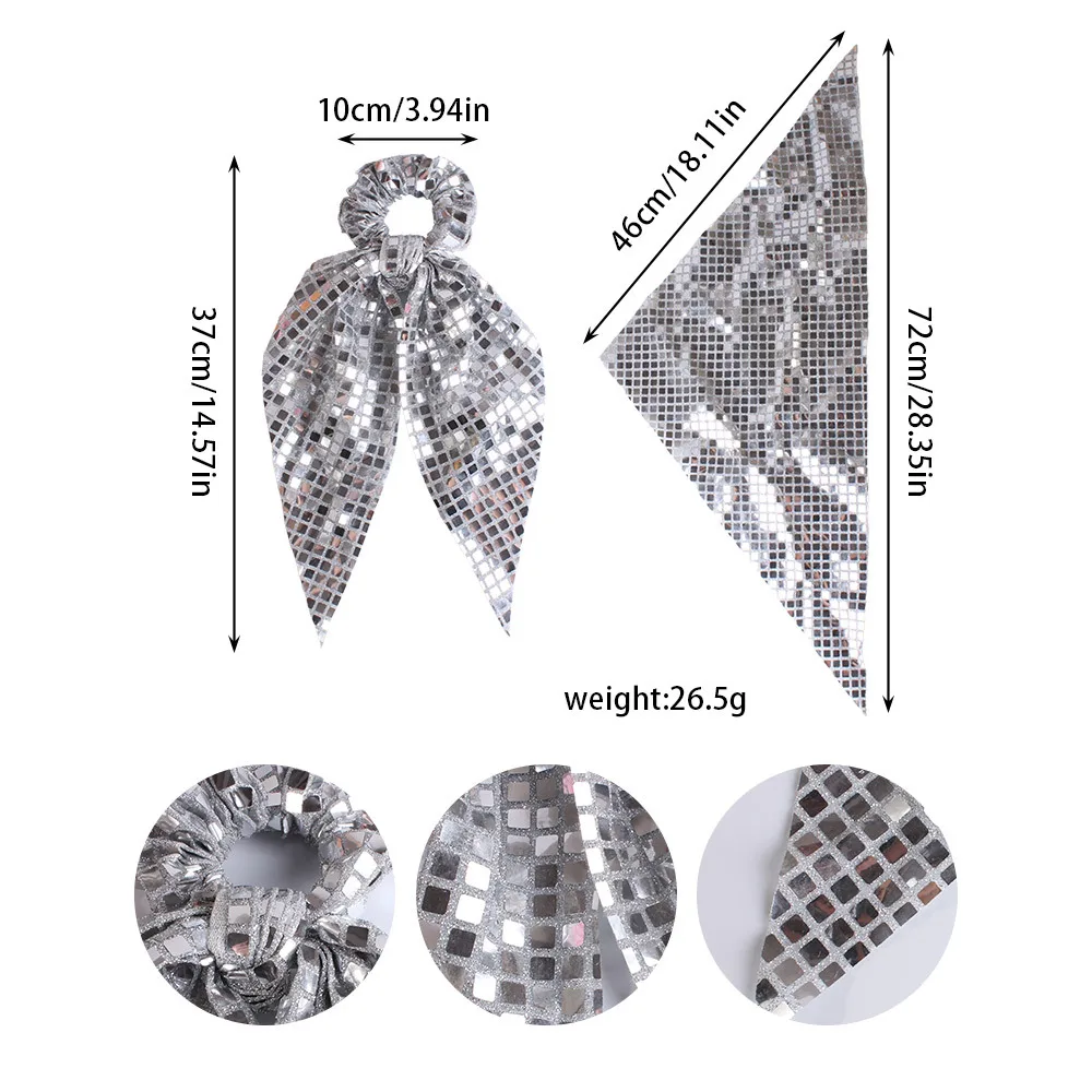 Ikat Rambut Besar Berpayet Model Usus Besar untuk Wanita, Tali Rambut Kuncir Kuda, Ikat Rambut Pita Mewah, Aksesoris Rambut Grosir