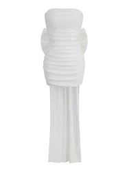 Brithday Dresses for Women 2024 Luxury Designer Strapless Prom Gown Fashion Bodycon Big Bow Women's Evening Dress Elegant Gowns