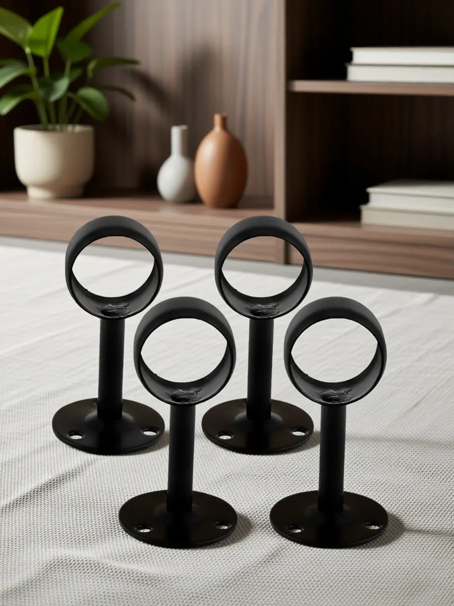 4Pcs Closet Rod Support Bracket Heavy Duty Adjustable Closet Rod Center Support Ceiling Mount for Wardrobe Shower