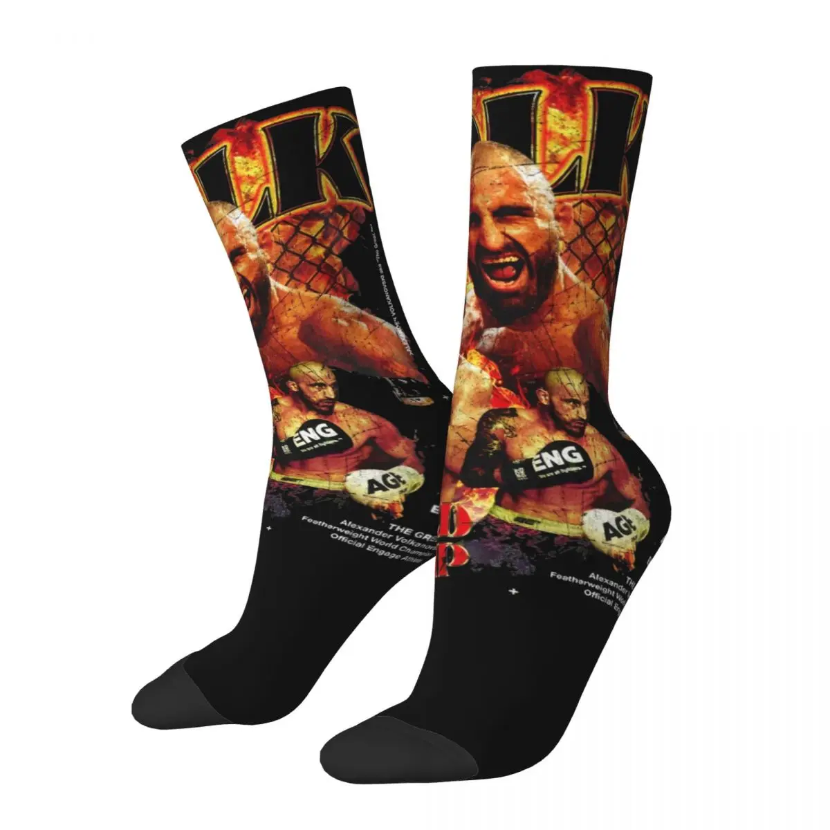 

Cool Alexander Volkanovski Boxer Theme Design Print Crew Socks All Season Boxing Fighting Sports Comfortable Long Socks Non-slip