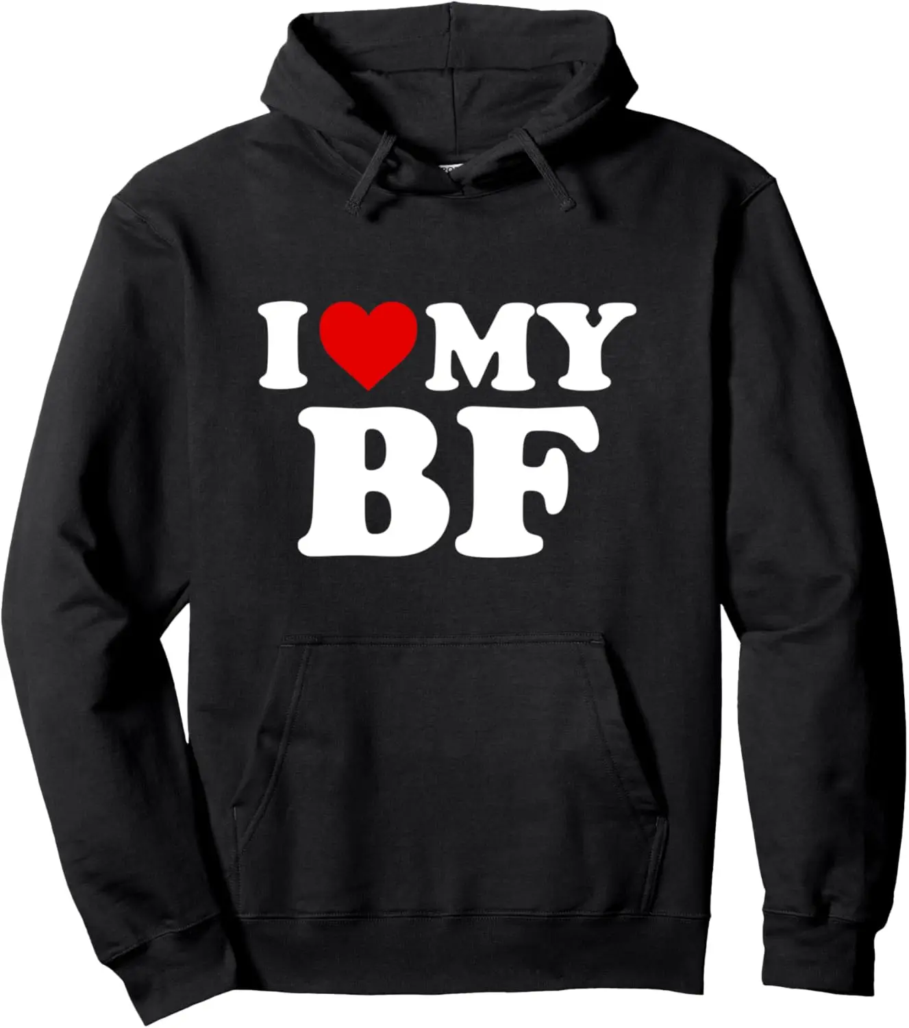 I Love My BF Boyfriend - Red Heart Pullover Hoodie Unisex Autumn Streetwear Tops Women Men Clothing Kawaii Clothes