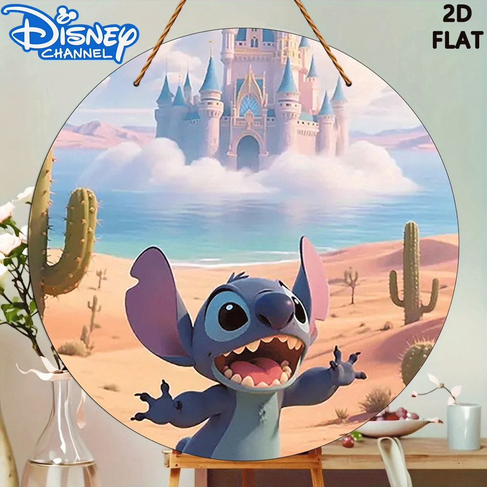 مسطح ثنائي الأبعاد - ديكور منزلي ثنائي الأبعاد قطعة واحدة معلقة على لوحة باب خشبية مستديرة ثنائية الأبعاد - 7.87 × 7.87 بوصة، طراز حديث، استخدام داخلي، مثالي لـ Youn