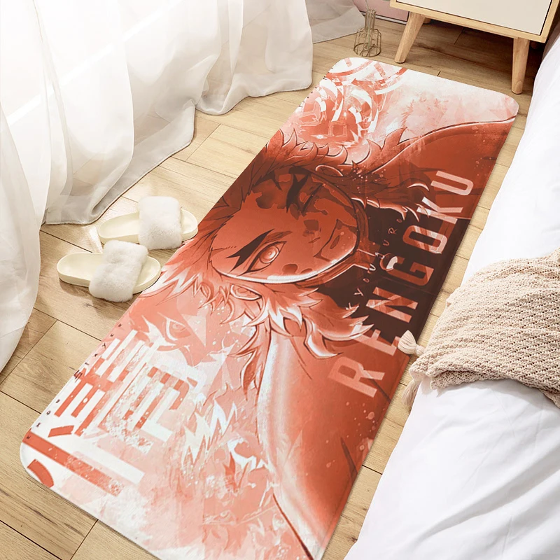 

Anime Sleeping Room Floor Carpet Rengoku Kitchen Non-slip Mat Home Decor Items Bathroom Balcony Hallway Rug Slip-resistant