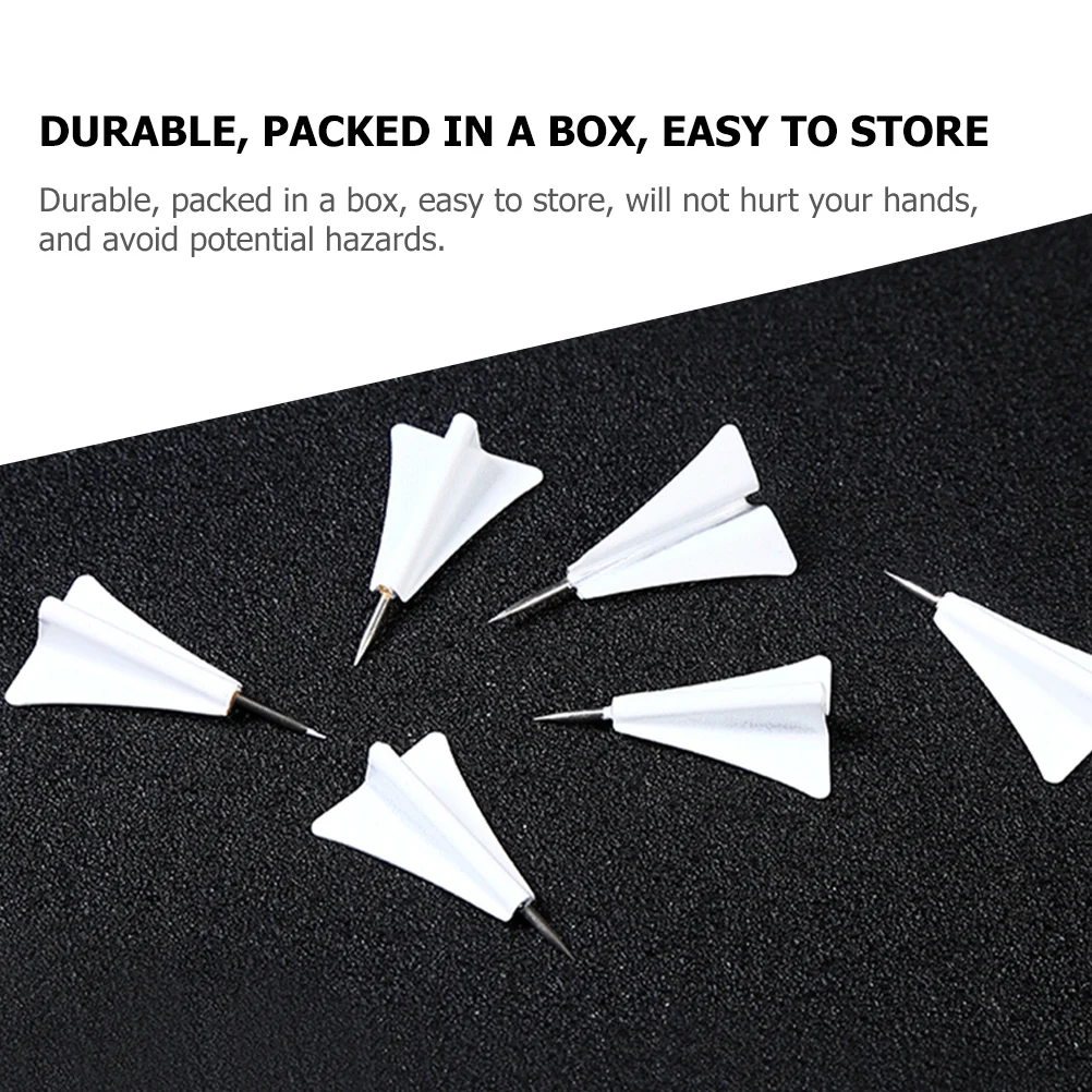 12 Pcs Paper Airplane Aircraft Pushpin Tacks National Flag Pins Abs Steel Daily Use Thumbtacks