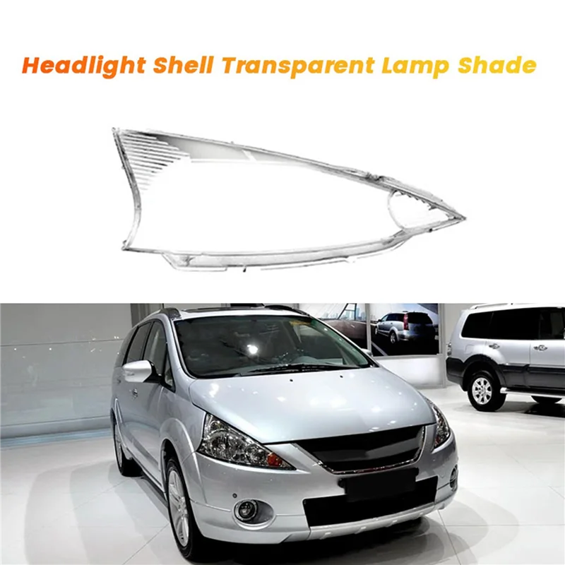 

OB-2X For Mitsubishi Grandis 2004-2009 Front Headlight Lens Shell Lamp Shade Transparent Head Light Lamp Masks Dust Cover A