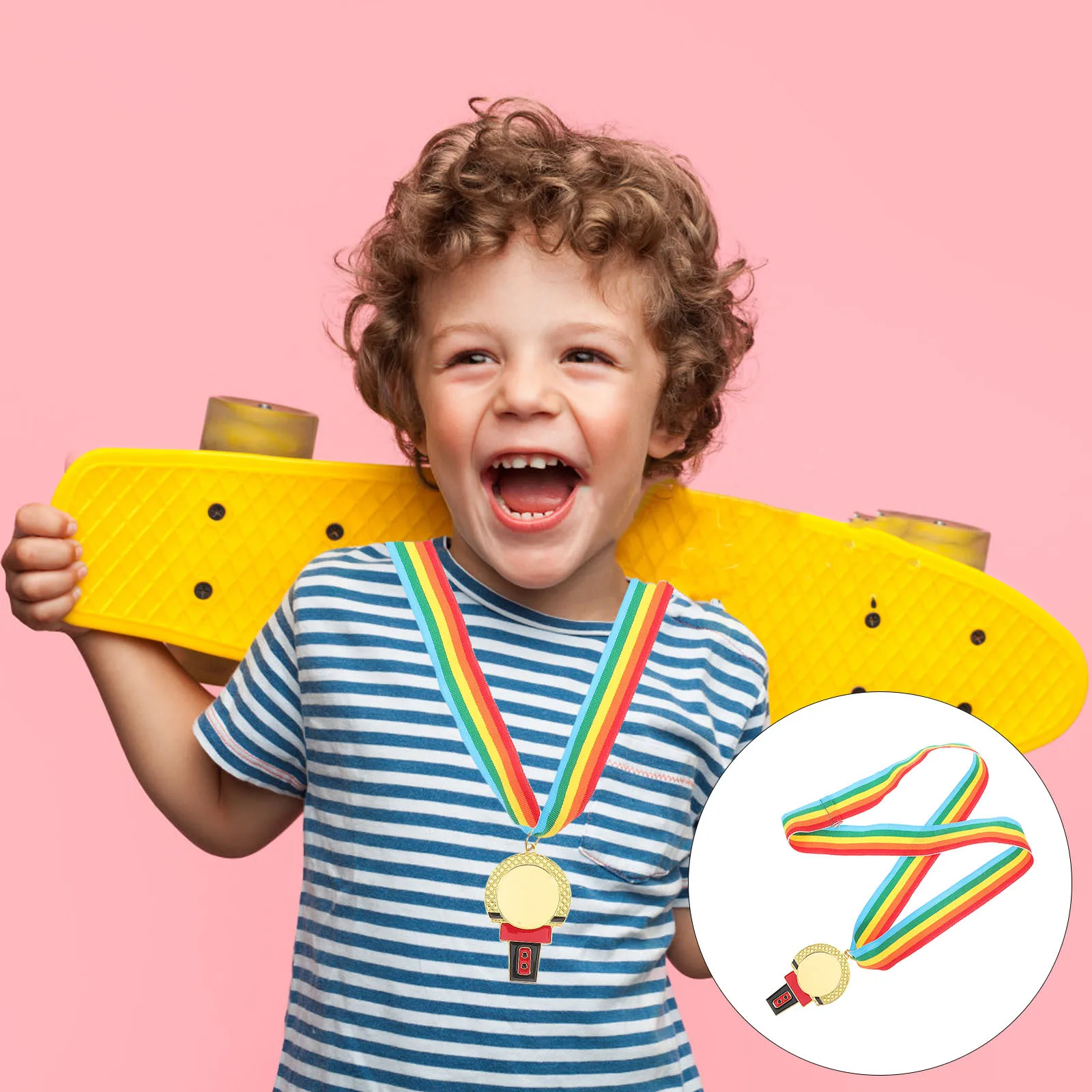 

Creative Medal Prizes Zinc Alloy Neck Hanging Decor Smooth Design Encouragement Award Competitions Singing Contest Gift