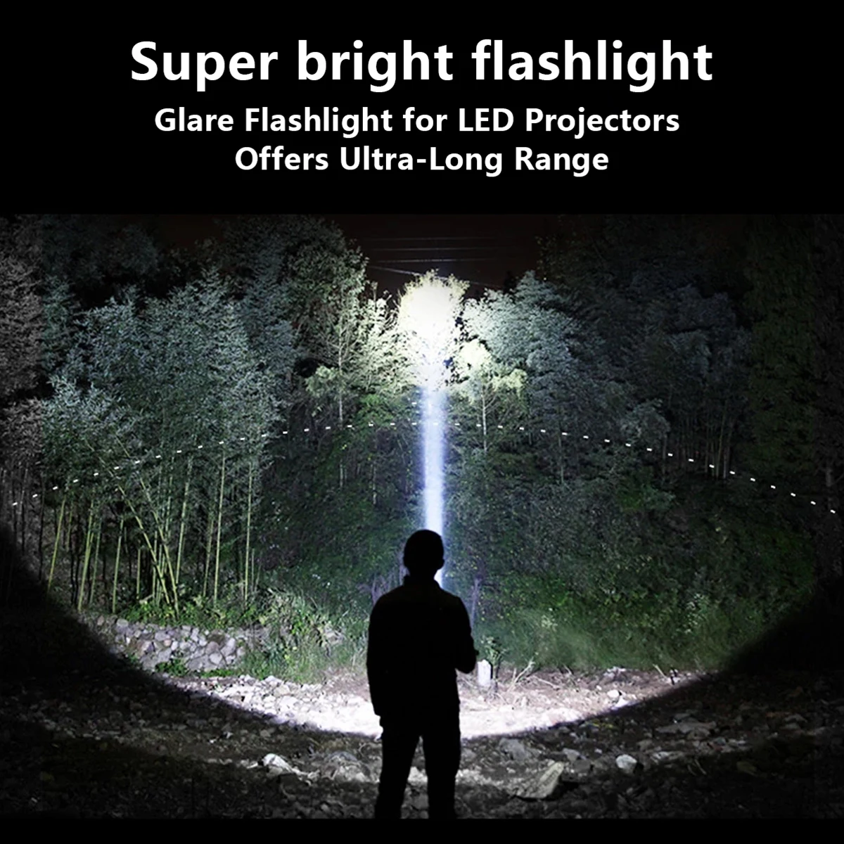 Rechargeable Flashlight with Sharp Light Handheld LED Spotlight Torch Waterproof Flashlight with Large Capacity Battery