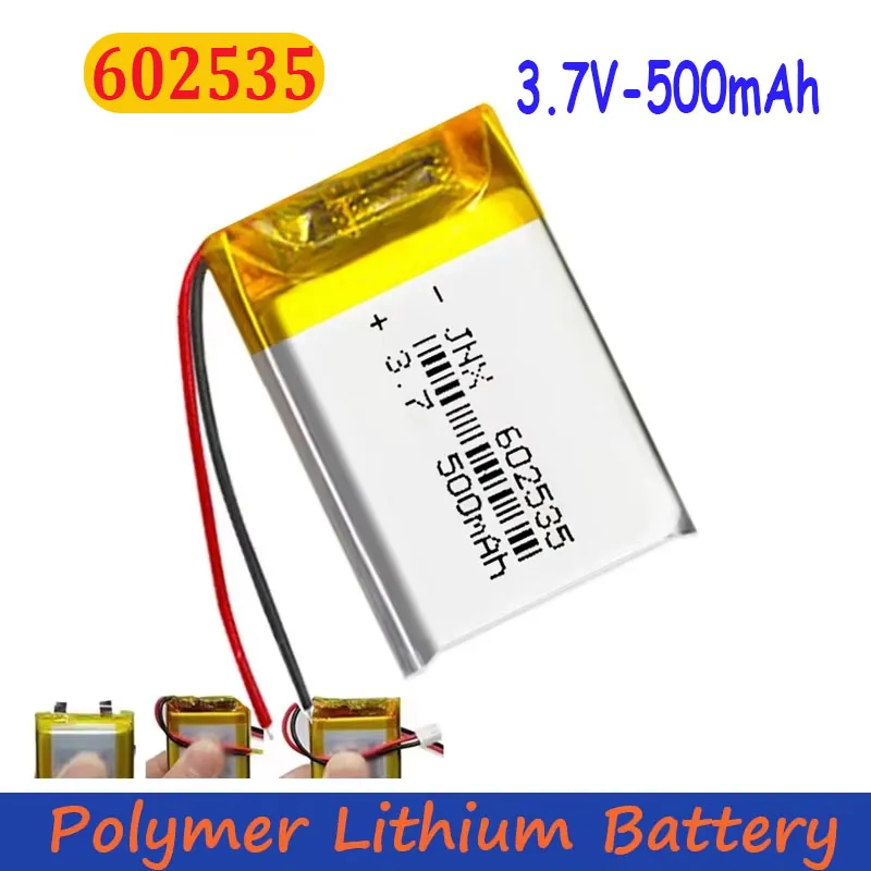 3.7V 602535 Li-polymer Battery Rechargeable Lithium Polymer Li-Po Batteries for MP3 MP4 MP5 GPS Toy DIY DVD Smart Lock Speaker